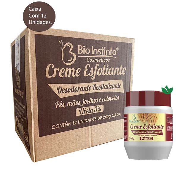 Caixa Com 12 Unidades CREME ESFOLIANTE REVITALIZANTE PARA PÉS E MÃOS 240g Bio Instinto