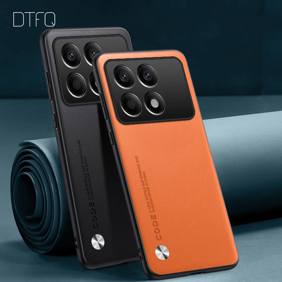 Capa de celular capinha de padrão de couro para POCO X6 Pro 5G / POCO X6 5G