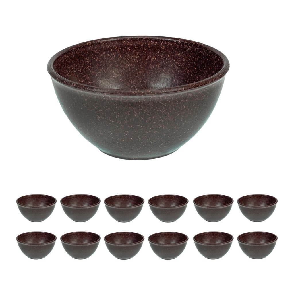 12UN TIGELA 300ml BOWL CUMBUCA SOPA CALDO MARROM ESCURO