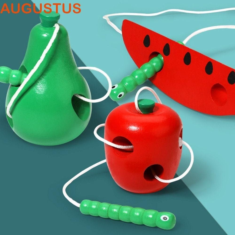 AUGUSTUS Montessori Brinquedos Sensoriais , Verme Educacional Comer Frutas Brinquedo , Pêra