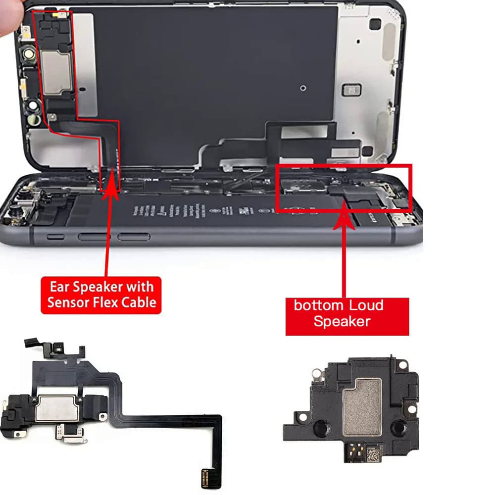 Alto-falante Com Sensor De Substituição Do Cabo Flex Para iPhone X XR XS 11 Pro Max Anel Alto-falante Inferior
