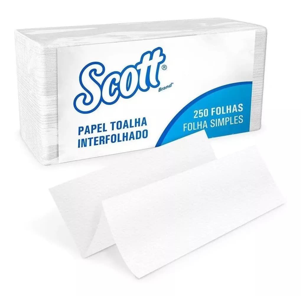 Papel Toalha Interfolha SCOTT  c/250 Folha Simples 1 pacote