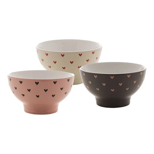 Cj. 6 Bowls Cerâmica Coração 13x8cm Sortidos (28791) Rojemac