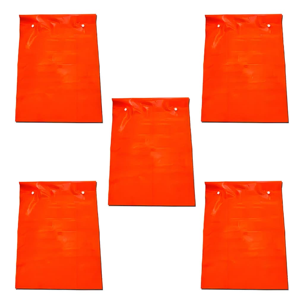 Kit C/ 5 Bandeirola P/ Escada Sinalização Laranja Reforçada