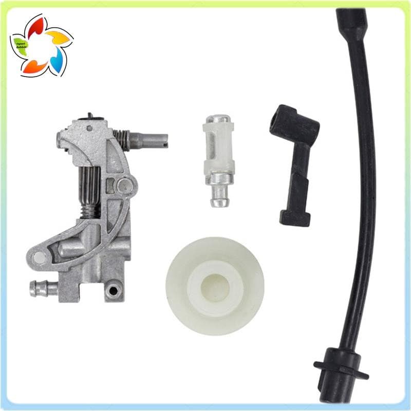 5 Pçs Bomba De Óleo Filtro Tubo Mangueira Linha Bico Turbina Kit Para 4500 5200 5800 45CC 52CC 58CC Motosserra Reposição