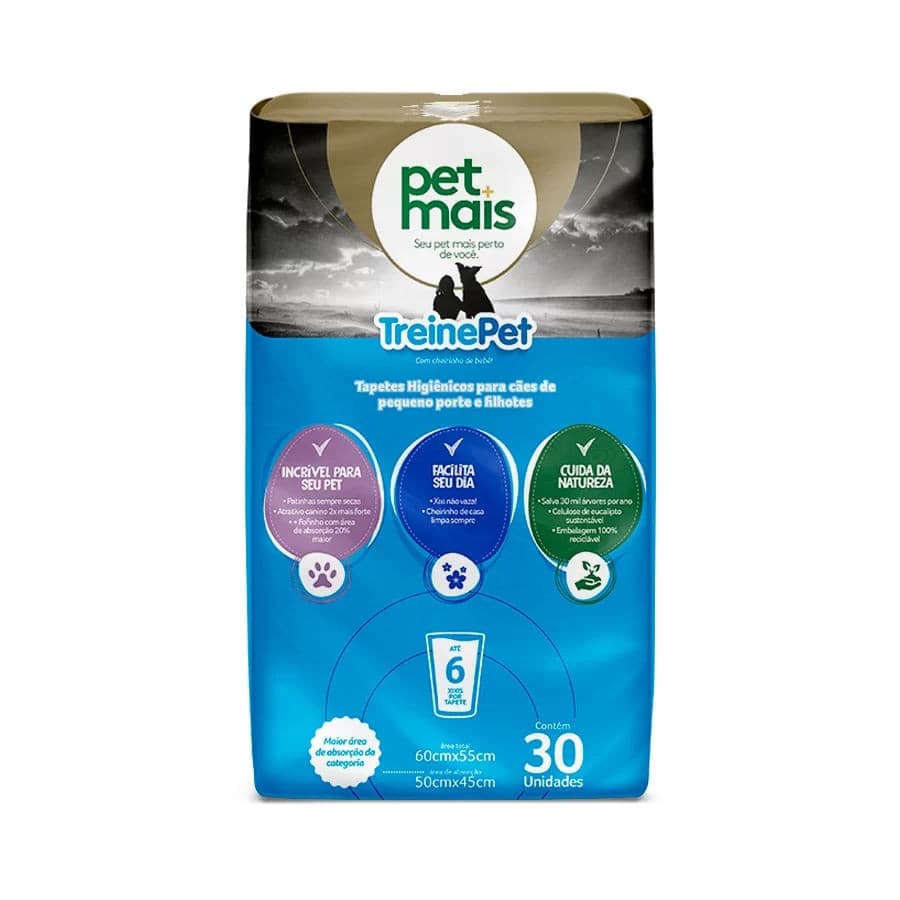 Tapete Higiênico Petmais Treine Pet para Cães - 30 Unidades, multi-colored