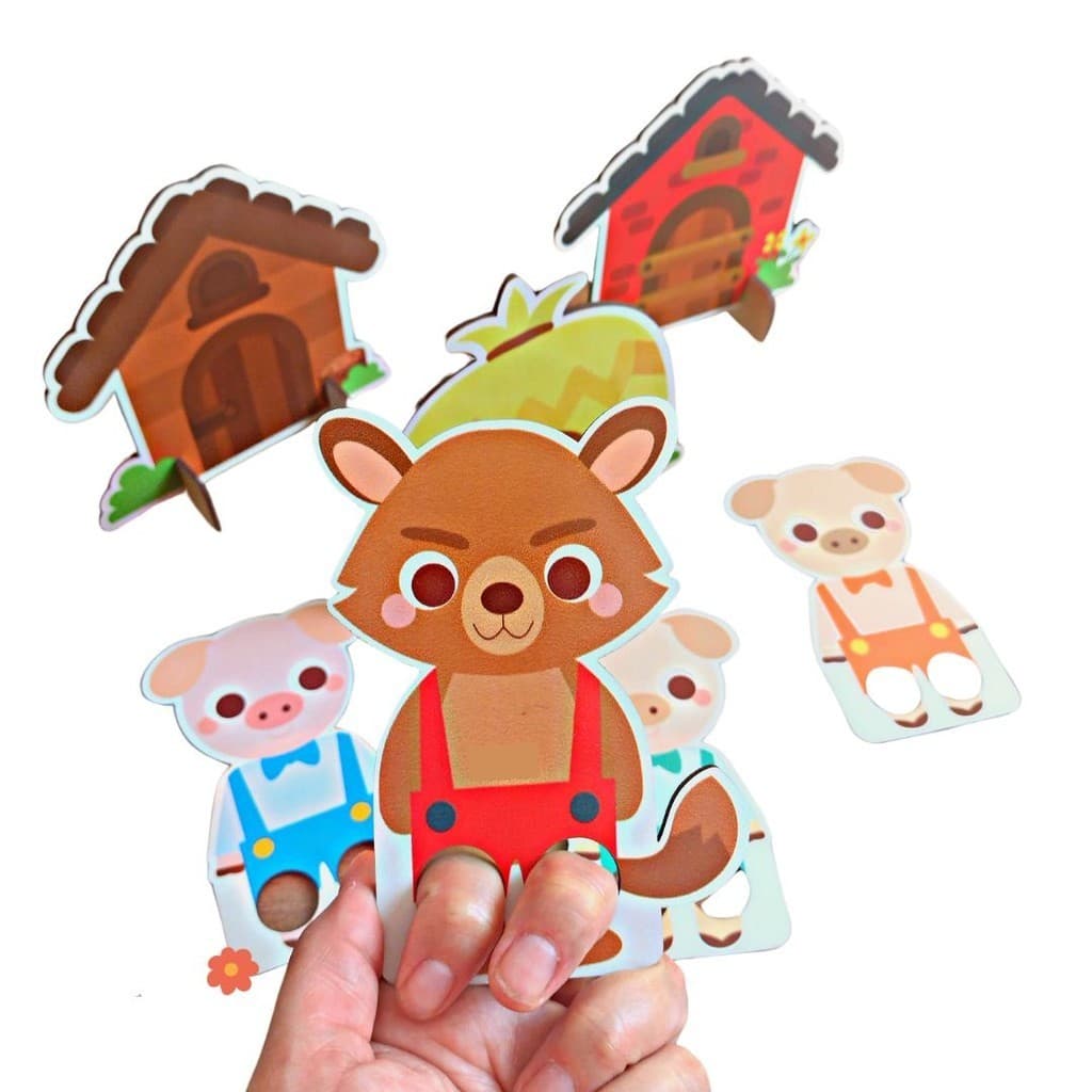 Dedoches Três Porquinhos - Fantoche Brinquedo Educativo Bebê