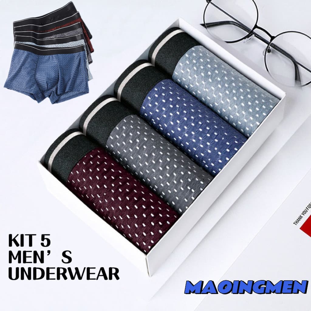 KIT 5 KIT 4 KIT 2 Cuecas De Boxer Masculino/Bambu De Malha Masculina