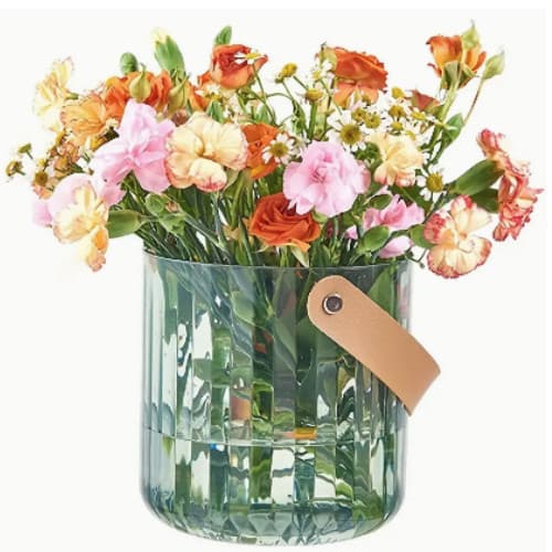 Balde de gelo acrílico ou vaso de flor multiuso com Alça  para piquenique mesa decorativo