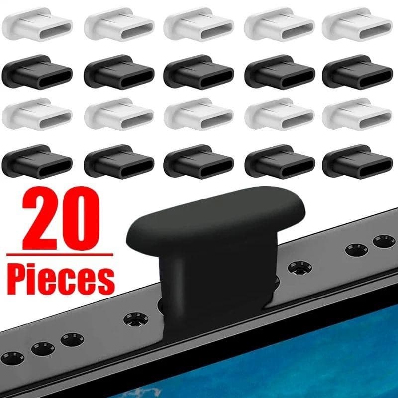 5/10/20Pcs Tampões De Silicone Para Pó Tipo C Protetores De Porta De Carregamento Tampa Anti -