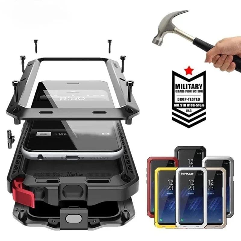 Para Samsung Galaxy S26 S25 S24 S23 S22 S21 Ultra S20 Plus Nota 20 10 Armadura De Luxo Metal Resistente Proteção Caso À