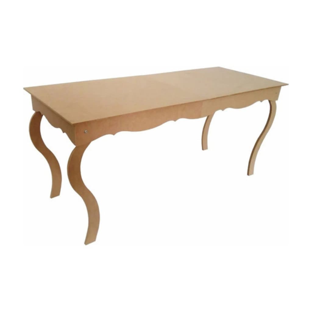 Mesa Luis XV 100x60x80 CM MDF Cru 9mm Pés 18mm