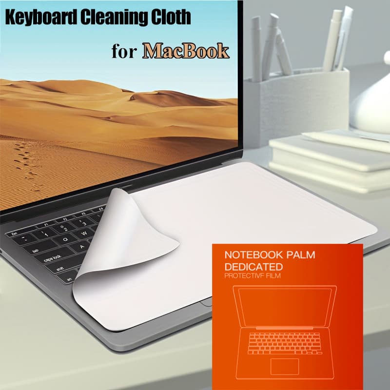 Capa de Teclado de Notebook à Prova de Poeira em Microfibra, Pano de Limpeza para Tela de Laptop para MacBook Pro 13/14/