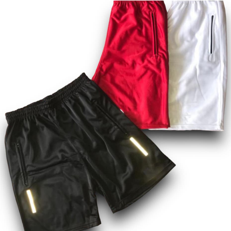 Kit 3 Shorts Bermuda Dry Fit Esportiva Treino Com Ziper no Bolso - preço promocional