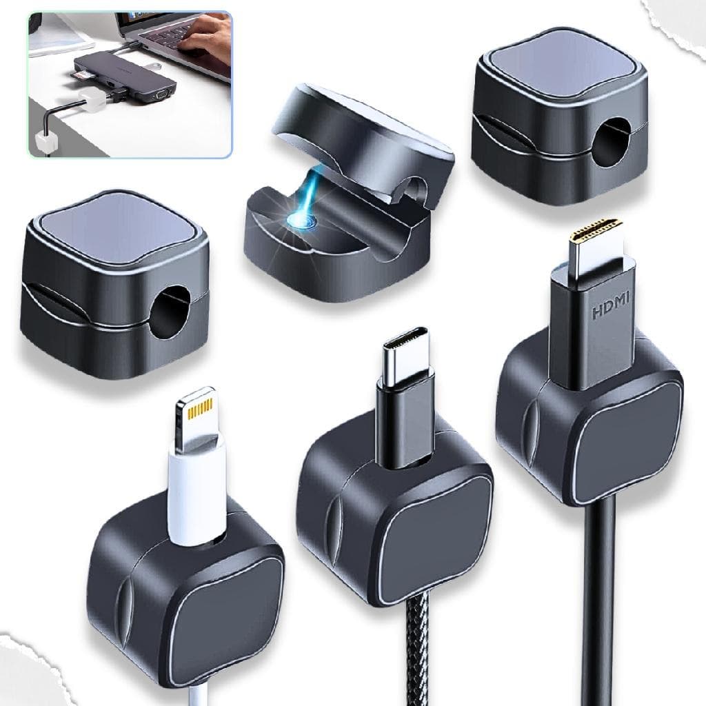 Kit 6 Organizador de Fio e Cabo Clips Magnetico Arrumador