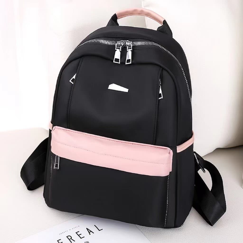 Mochila de nylon casual Feminina Casual/ à prova d'água / mochila escolar com o acessório da flor