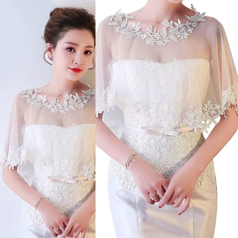 Véu Noiva Bordado QUICKR Xale Casamento Envoltório Acessórios Para Vestido