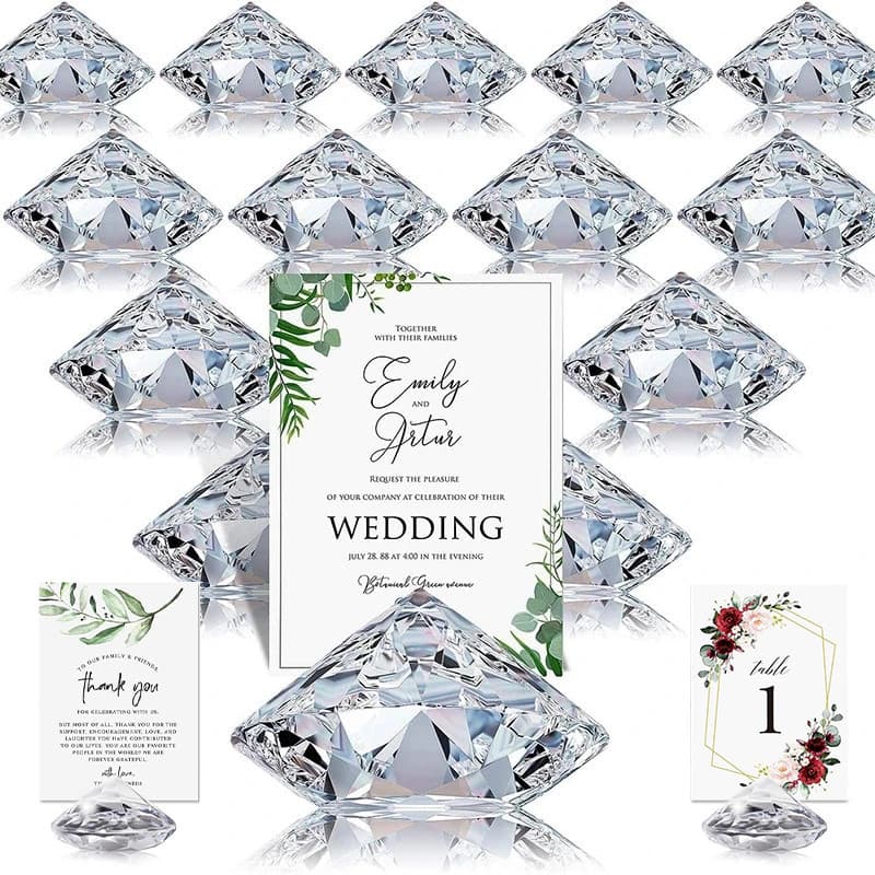 10Pcs Diamante Acrílico Mesa Acrílica Colocar Porta-Cartões Número De Cristal Nome Clip Fotográfico Festa De Aniversário De Casamento Decorações