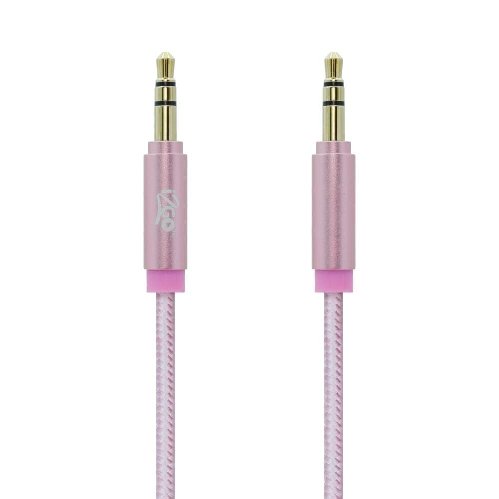 Cabo Auxiliar P2  i2GO 1,5m Nylon ResistenteTrançado Rosê