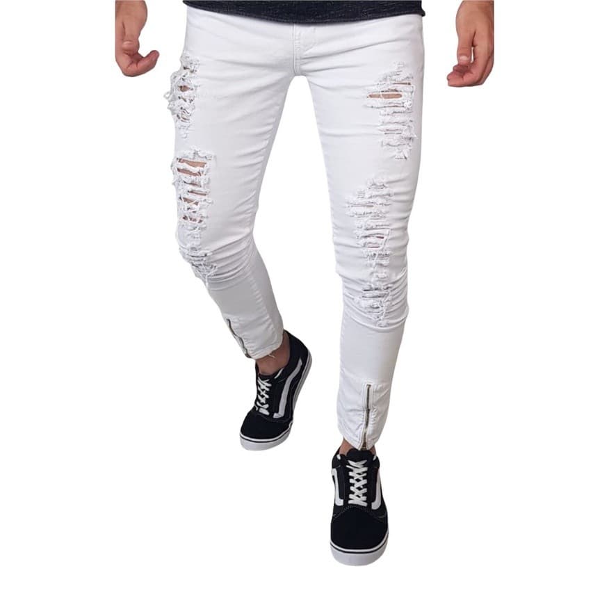 Calça Jeans Masculina Skinny Rasgada Premium Lycra Promoção Frete Gratis