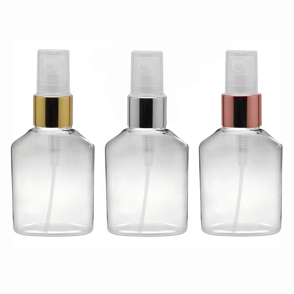 Frascos Pet 35 Ml Válvula Spray Metalizada Plástica ideal para perfumes álcool líquido