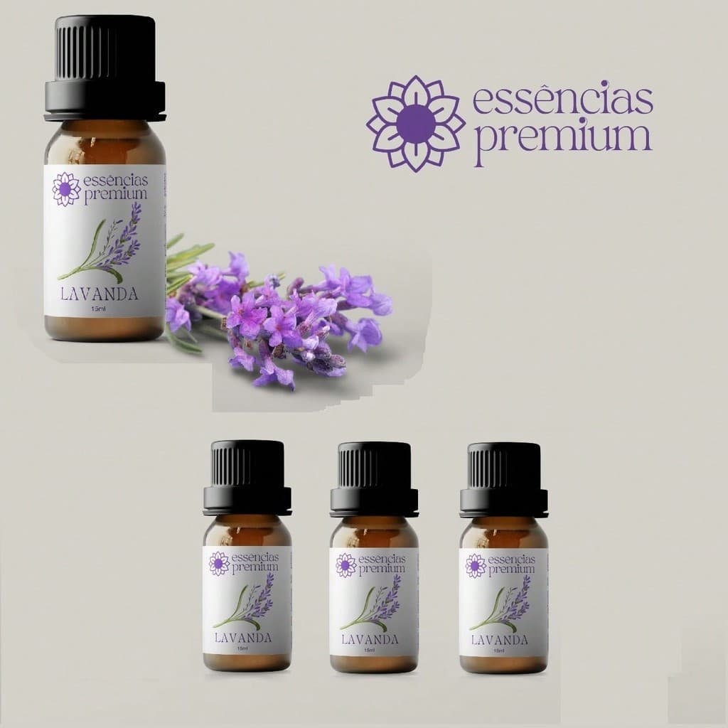 Kit 03 Essências de Lavanda Para Aromatizador e Difusor de Ambiente 15 ml
