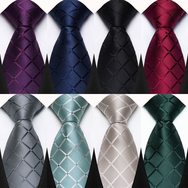 Luxo 8CM Masculino Gravata Xadrez Verifica Gravatas Para Homem Noivo Padrinho Ascot Formal Acessórios De Negócios