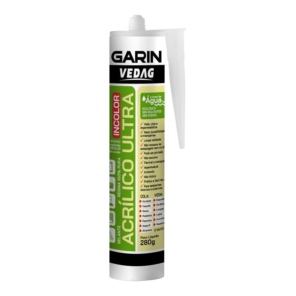 Selante Acrílico Incolor Ultra Vedag 280g