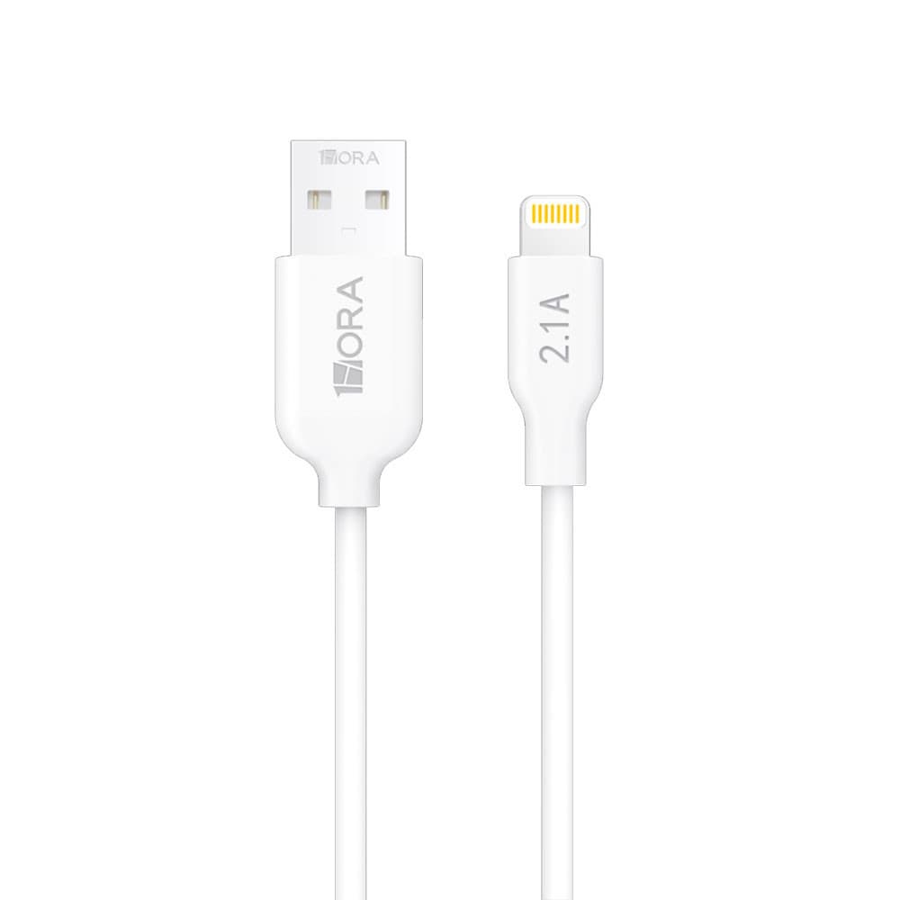 Cabo Carregamento Rápido iPhone 1Hora Usb 2.0 A/Lightning Macho/Macho Carga Rápida 2.1A 1 Metro Branco