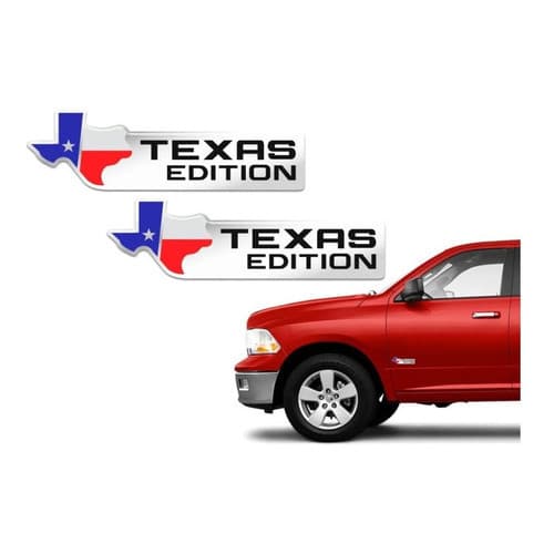 Par Emblemas Adesivos Texas Edition Acessório Cromado 3d