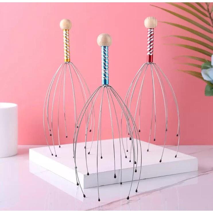 Massageador Capilar Anti Estresse Para Relaxar Com 12 Hastes