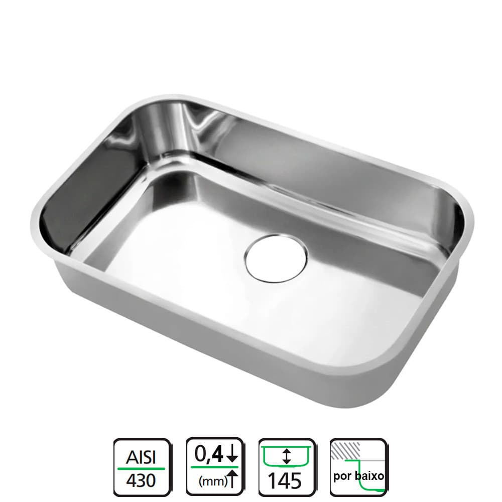 Cuba Franke Docol Riva 56x34cm Inox Brilhante S/ Valv