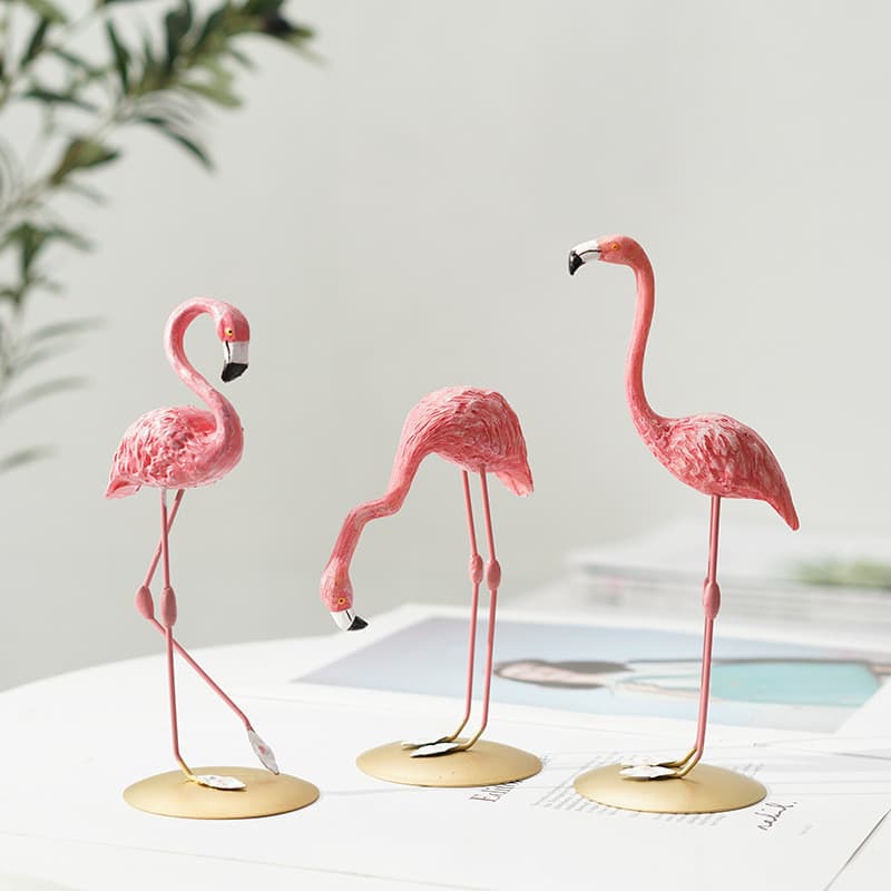 AIMI Flamingo Resina Ornamentos Decoração Animal Estátua Quarto Sala De Estar De Casa Acessórios