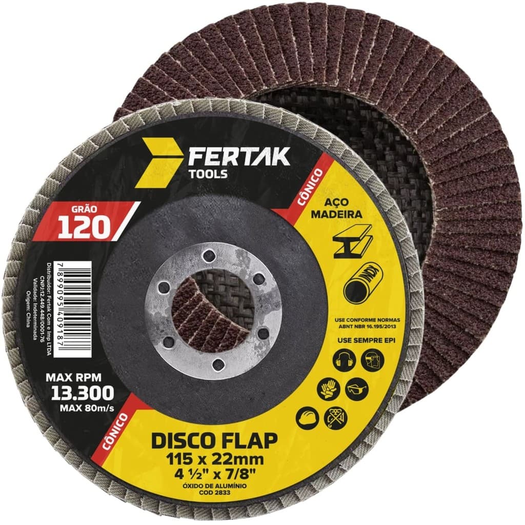 Disco de Lixa Flap 4.1/2" - Lixa para Madeira e Ferro