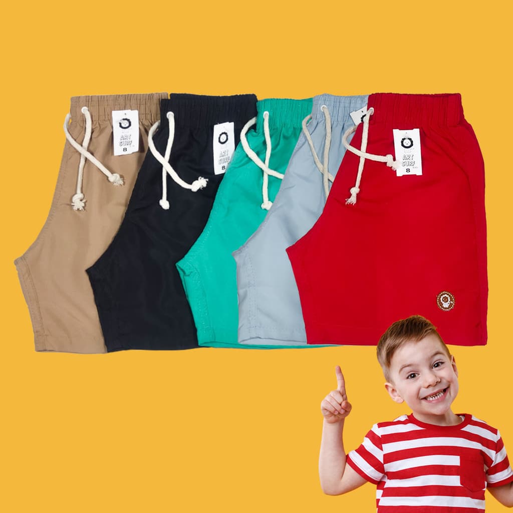 Kit 3 Bermuda Infantil Juvenil Tactel Mauricinho Moda Praia