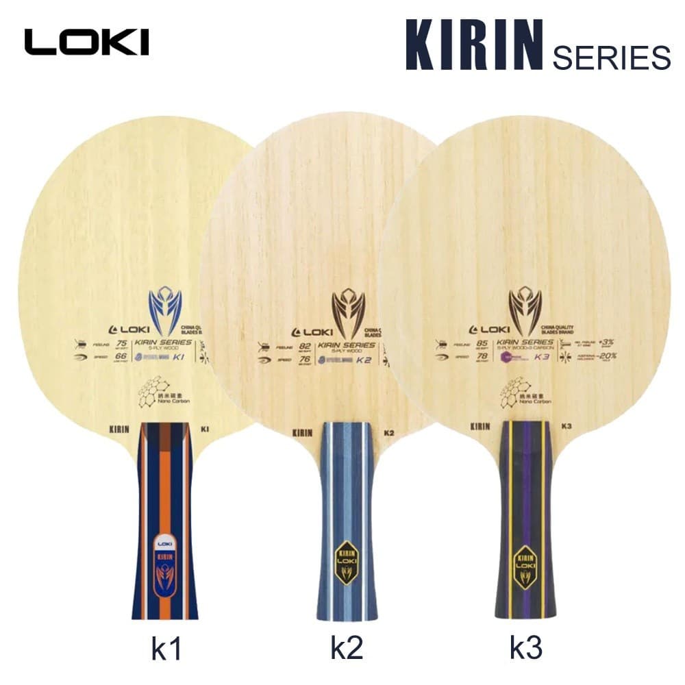 Lâmina De Tênis De Mesa Original LOKI KIRIN K1 K2 K3 Ping Pong (5Wood + 2Carbon , OFF +) Ataque Rápido