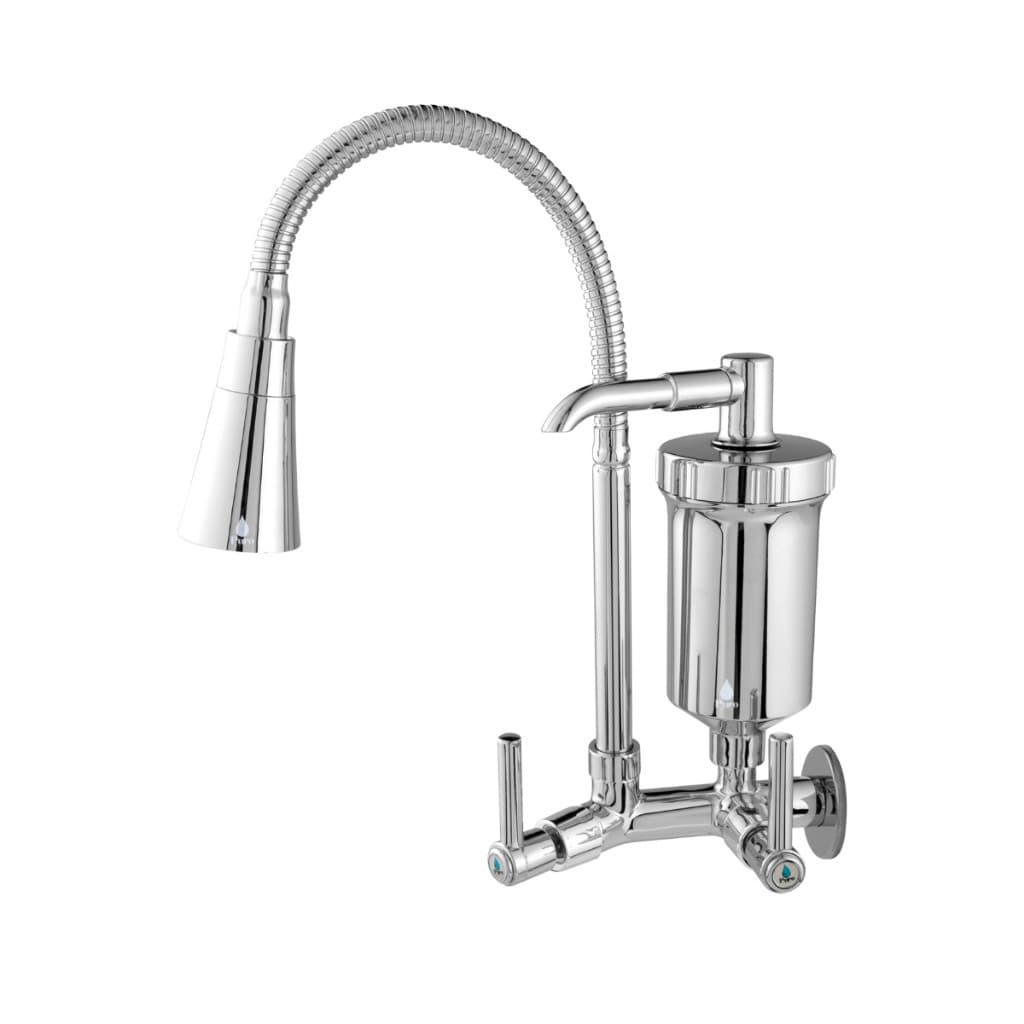 Torneira de Cozinha Gourmet Flexível com Filtro Parede 1/4v 2 Jatos