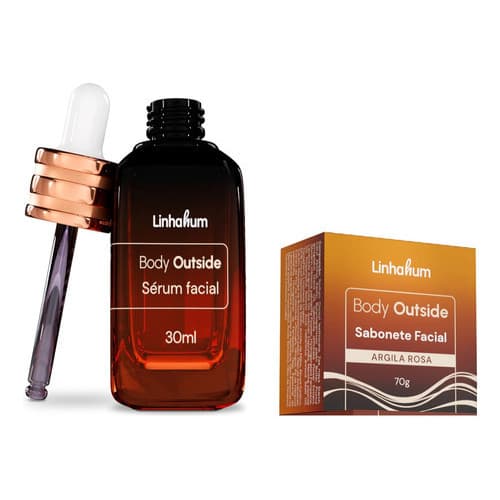 Kit Sabonete Facial Argila Rosa + Sérum Facial Linhahum – Limpeza Profunda + Tratamento Completo