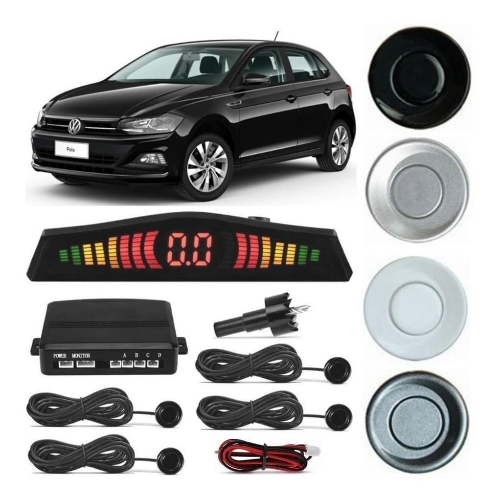Sensor De Estacionamento Polo Cores Originais Com Display Ré