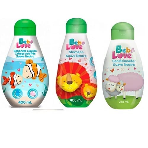 Kit Bebê Love Sabonete Infantil /Shampoo/Condicionador