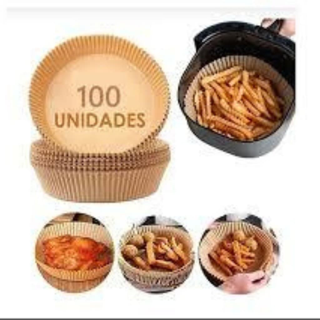 100 Pcs Papel Forro para Air Fryer Antiaderente Forma Antiaderente