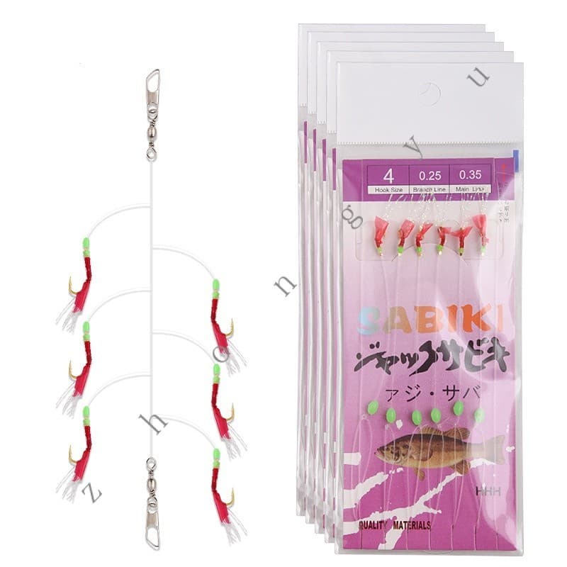 Isca Artificial Conjunto de Anzol de Pele de Peixe com Anzol Luminoso Maruyo Sapato de Peixe Anzol Reservatório de Robalo do Mar (6 Anzóis)
