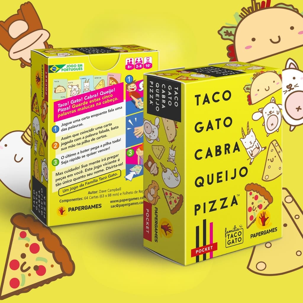 Jogo Cartas Taco Gato Cabra Queijo Pizza Português Original Papergames Pocket  Rapido Divertido