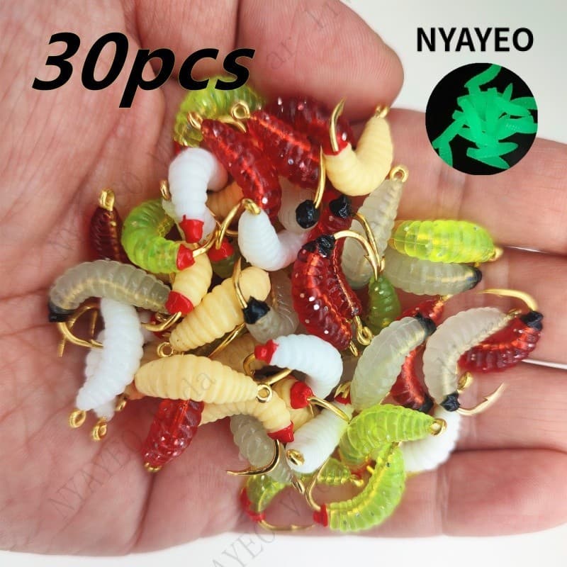 KIT 10/30 ISCAS ARTIFICIALS DE BICHO  COM ANZOL ISCA 10/30 UNIDADES PONTA