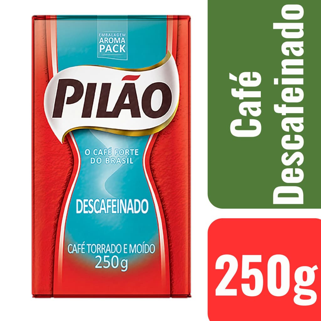 Café Torrado E Moído A Vácuo Descafeinado Pilão Pacote 250g