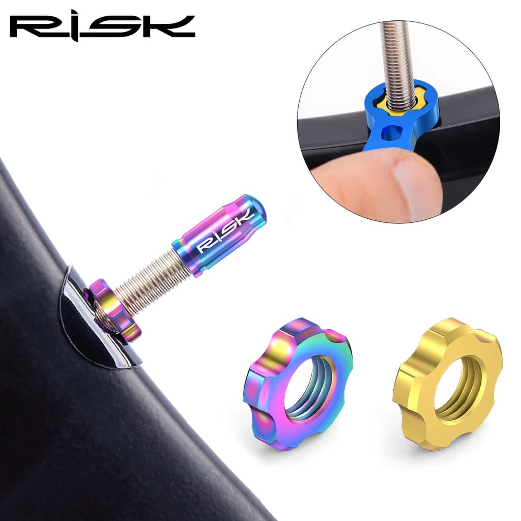 Risco 2 Pçs Titânio MTB Bicicleta De Estrada Schrader Tampa Da Válvula Presta Ultraleve Bala Francês Ciclismo Pneus Roda