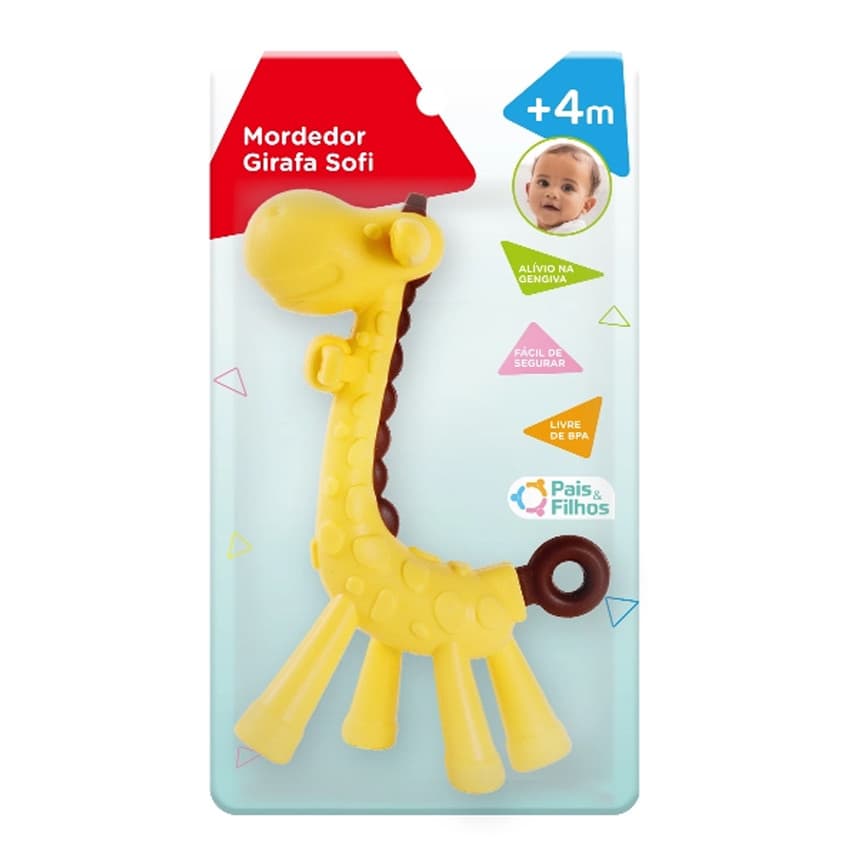 Mordedor Bebê Pais E Filhos Girafa Sofi Amarela