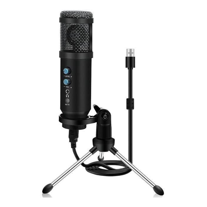Exclusivo Microfone Condensador Usb Knup Kp-0023 Com Tripé Lançamento novidade