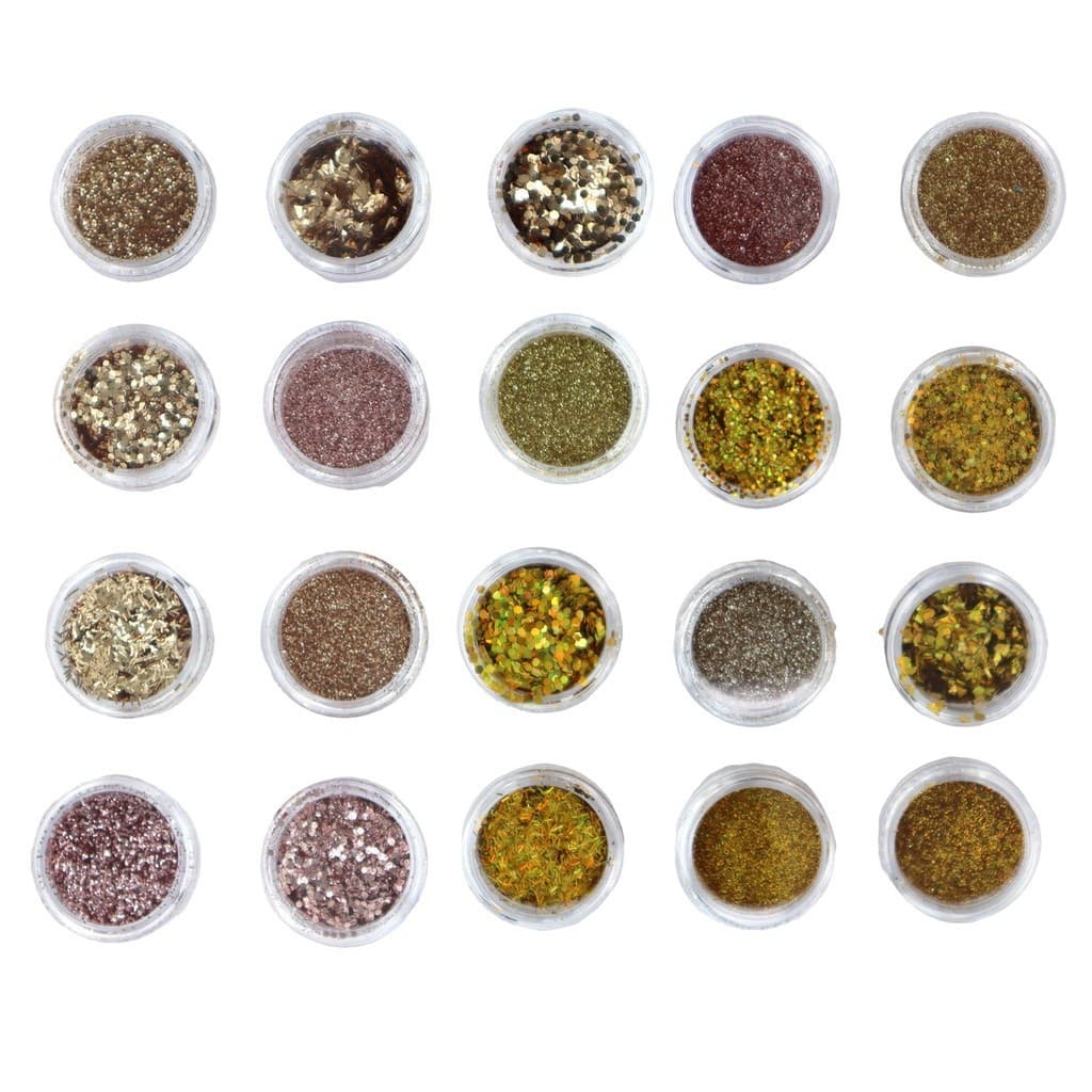 Kit 2x 10 Glitter Encapsulado Flocado Pedrarias Strass Unhas