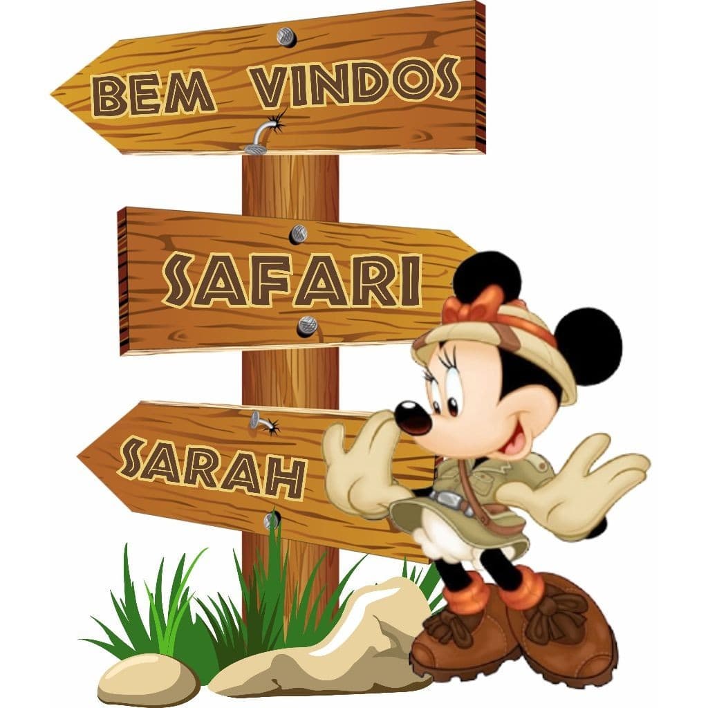 Display MDF de chão - Minnie Safari (INFORME NOME NO CHAT AO VENDEDOR)